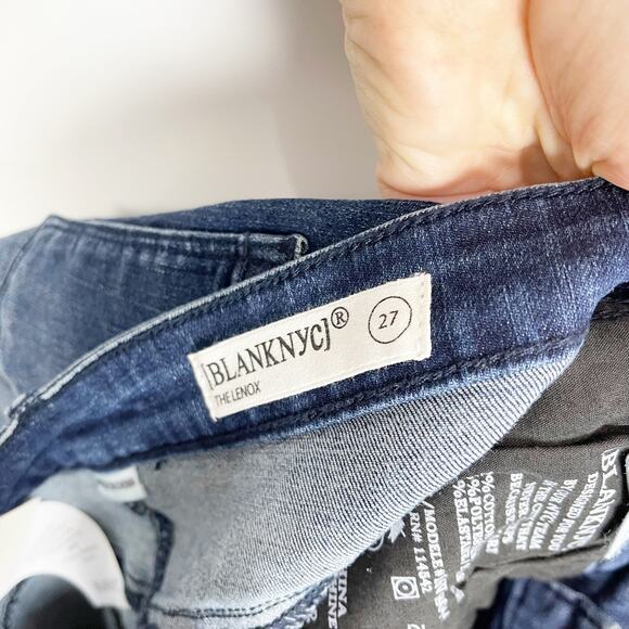 Blank NYC Womens The Lennox High-Rise Button Jean Shorts Sz 27 Dark Wash NWT - Picture 6 of 6